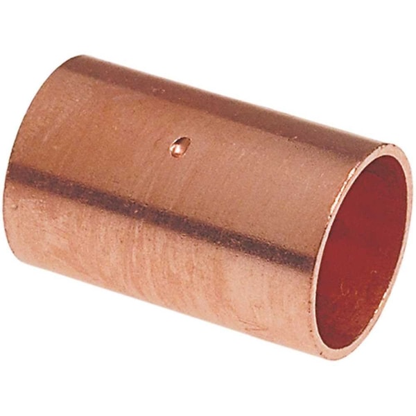 1/2 in. Wrot Copper Cup x Cup Coupling with Stop Fitting, 50PK